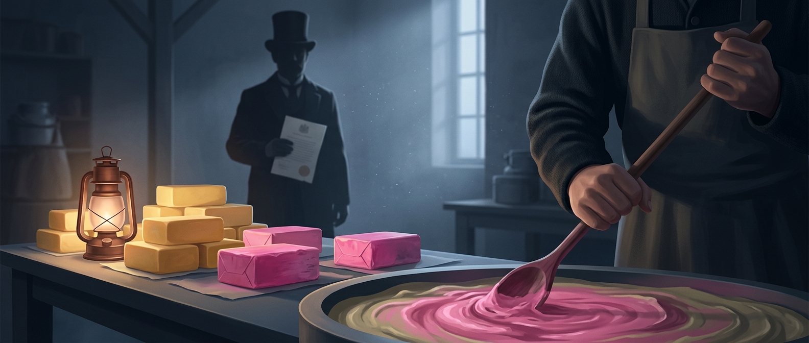 Why margarine was once dyed bright pink