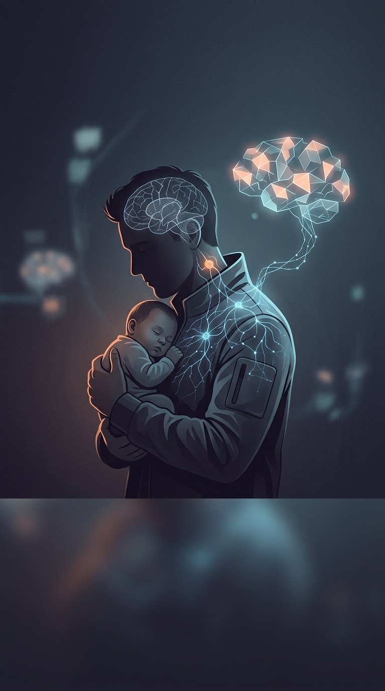 What bizarre, permanent physical transformation happens to a man's body when he becomes a first-time father?