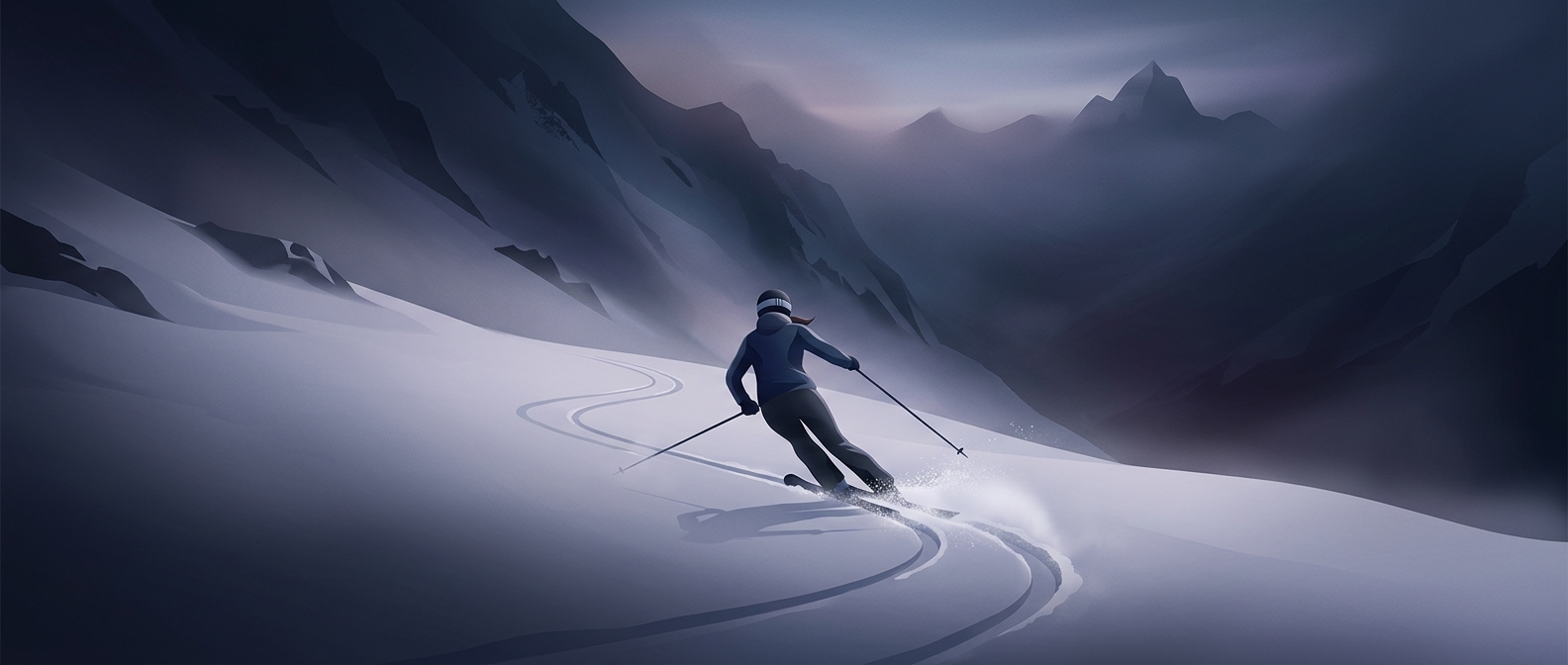 The Sport of Skiing Downhill Backward