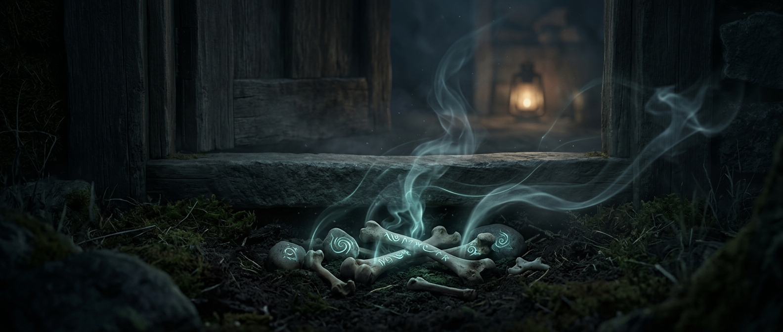 In Iceland, cursed runes carved into bones were said to whisper at night when buried under a rival’s doorstep