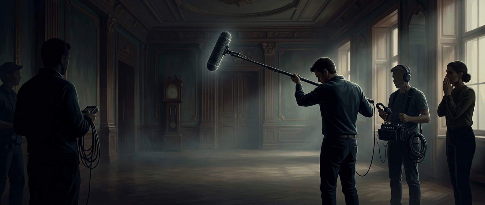 Why film crews stand silently in empty rooms