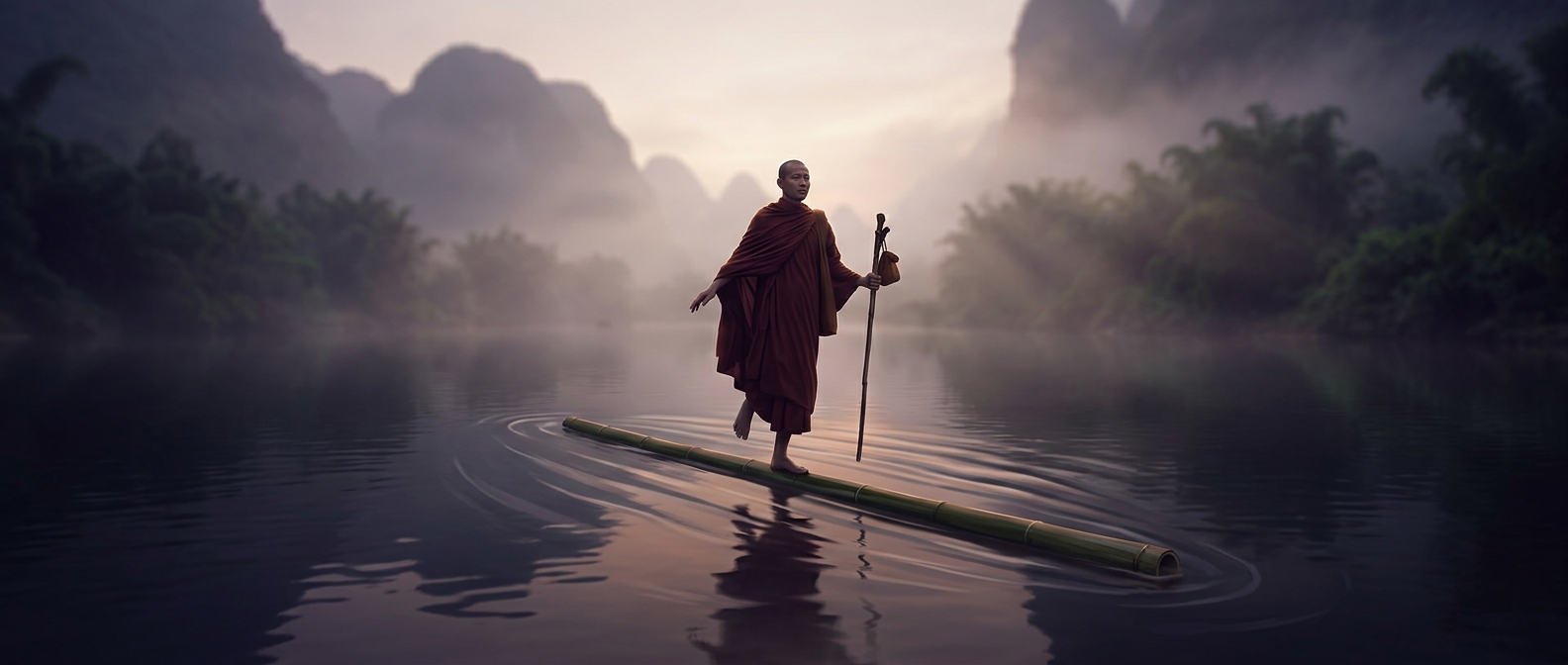 How monks crossed rivers on a single log