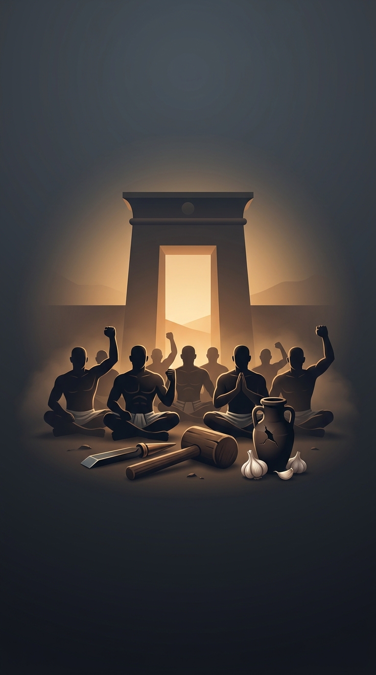 Ancient Egyptian workers staged the first recorded labor strike in human history during the reign of Ramses III because the government failed to deliver their monthly ration of garlic and beer.