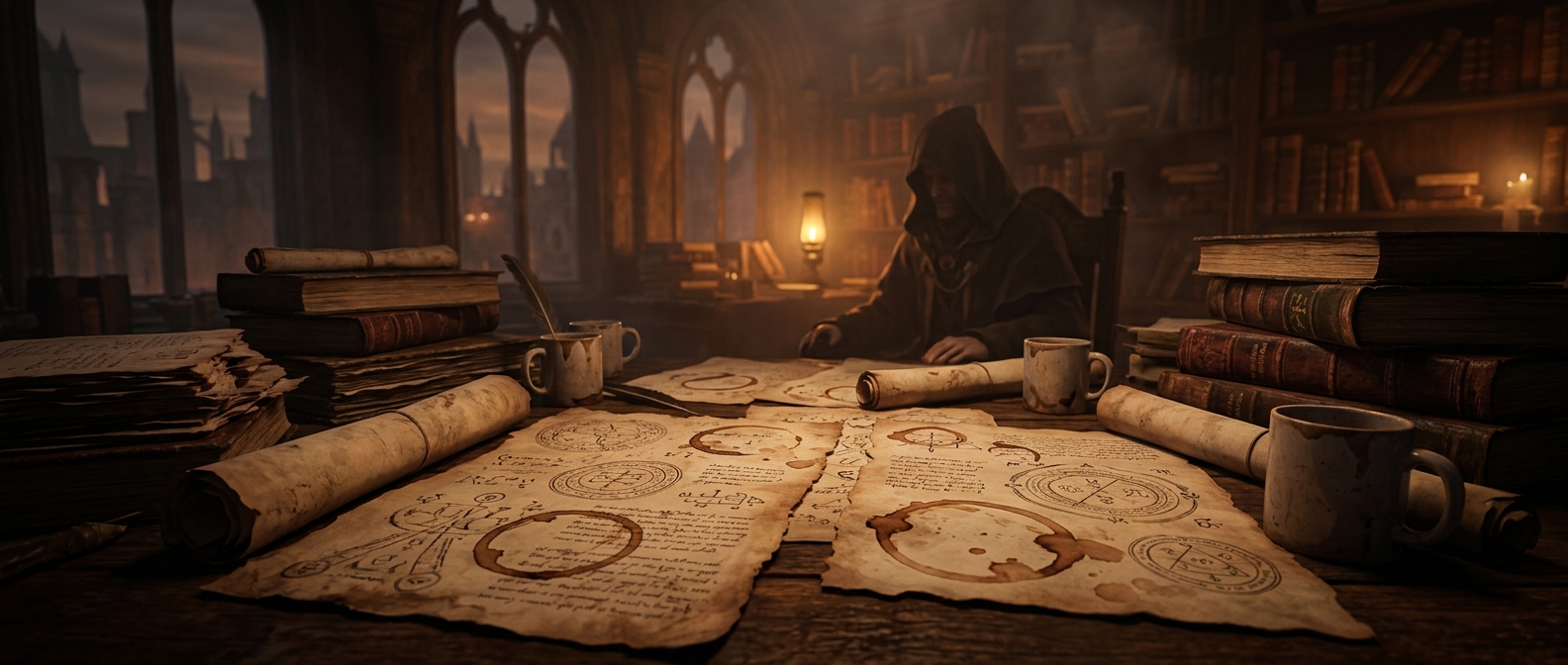 Esoteric paperwork is usually covered in coffee rings