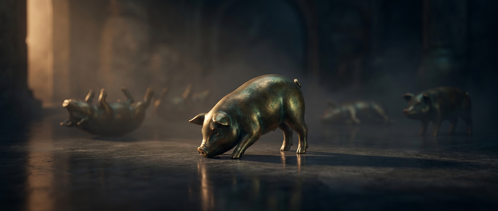 Игра Pass the Pigs полностью зависит от того, в какой позе приземлится свинья