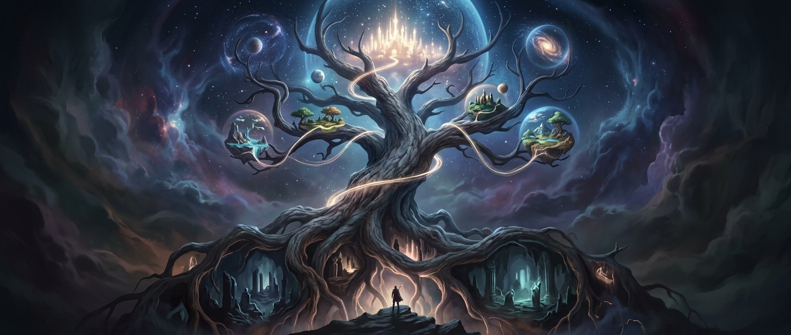 Yggdrasil was an ash tree connecting multiple worlds