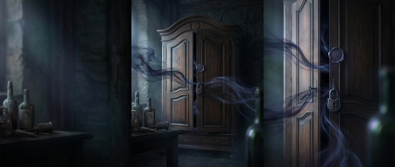 Trapping evil spirits inside wine cabinets