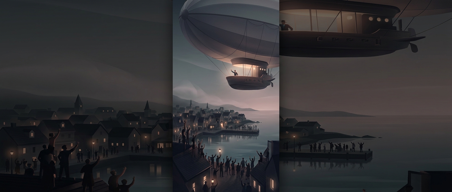 Why airships flew low enough to wave at crowds