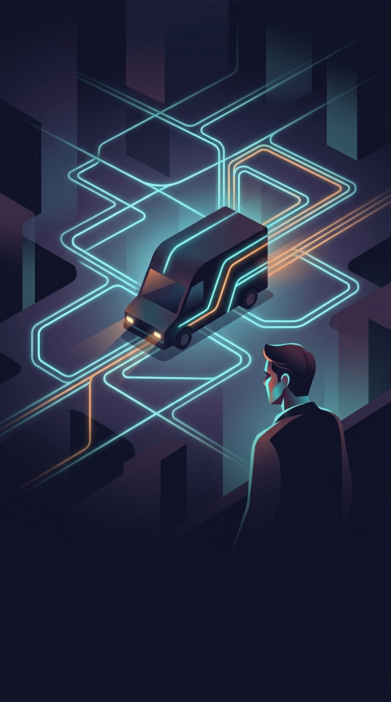 If you track a UPS delivery truck all day, you will notice a bizarre driving pattern designed by an AI. What is it?