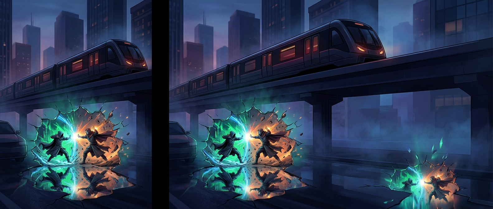 Mirror dimensions hide destructive magical fights