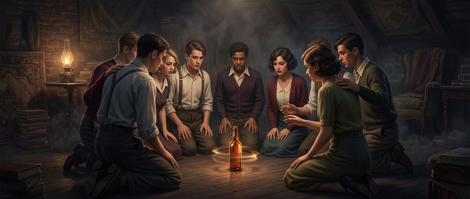 Spin the bottle began as a rebellious teenage kissing ring