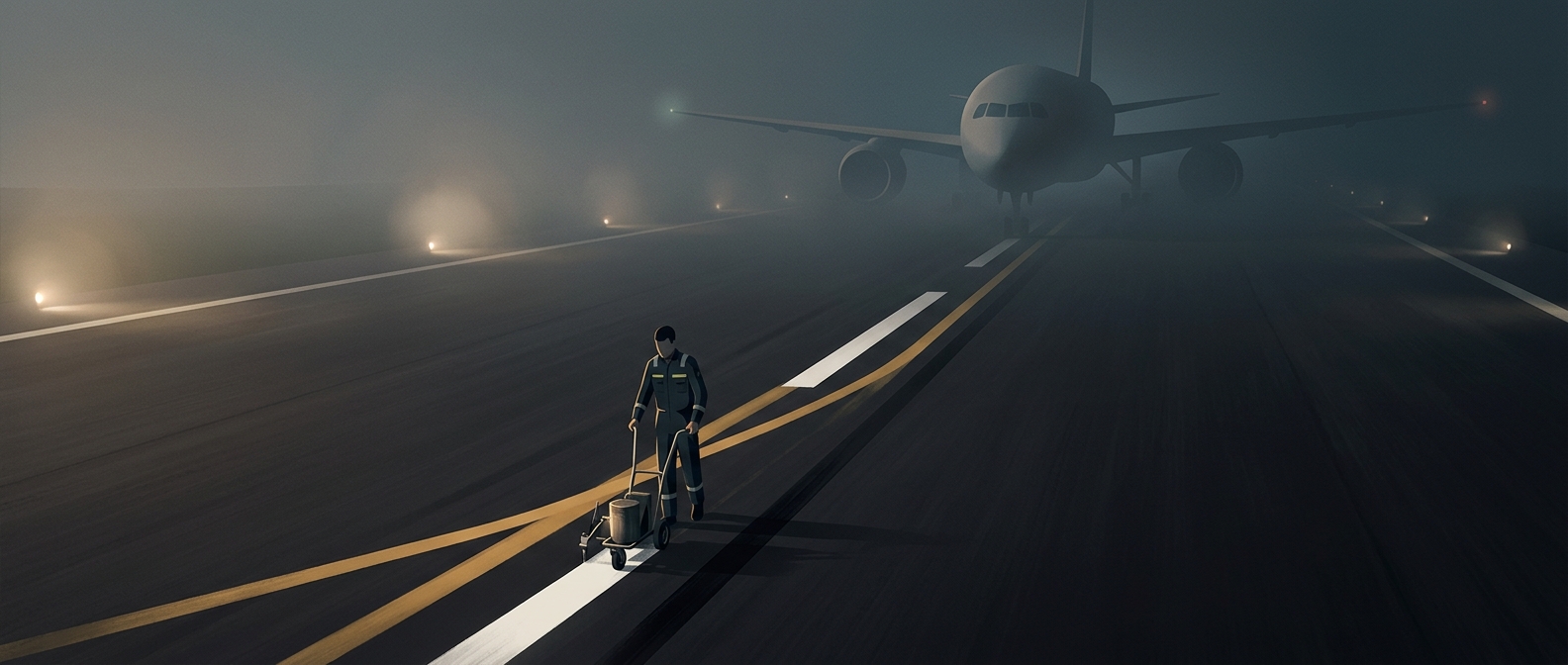Airport runways utilize only a few specific paint colors