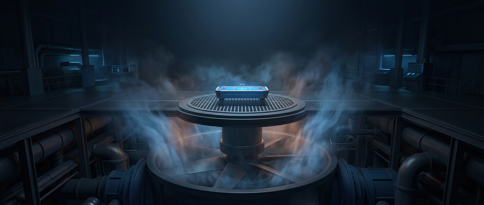 Air hockey runs on powerful fans beneath the table