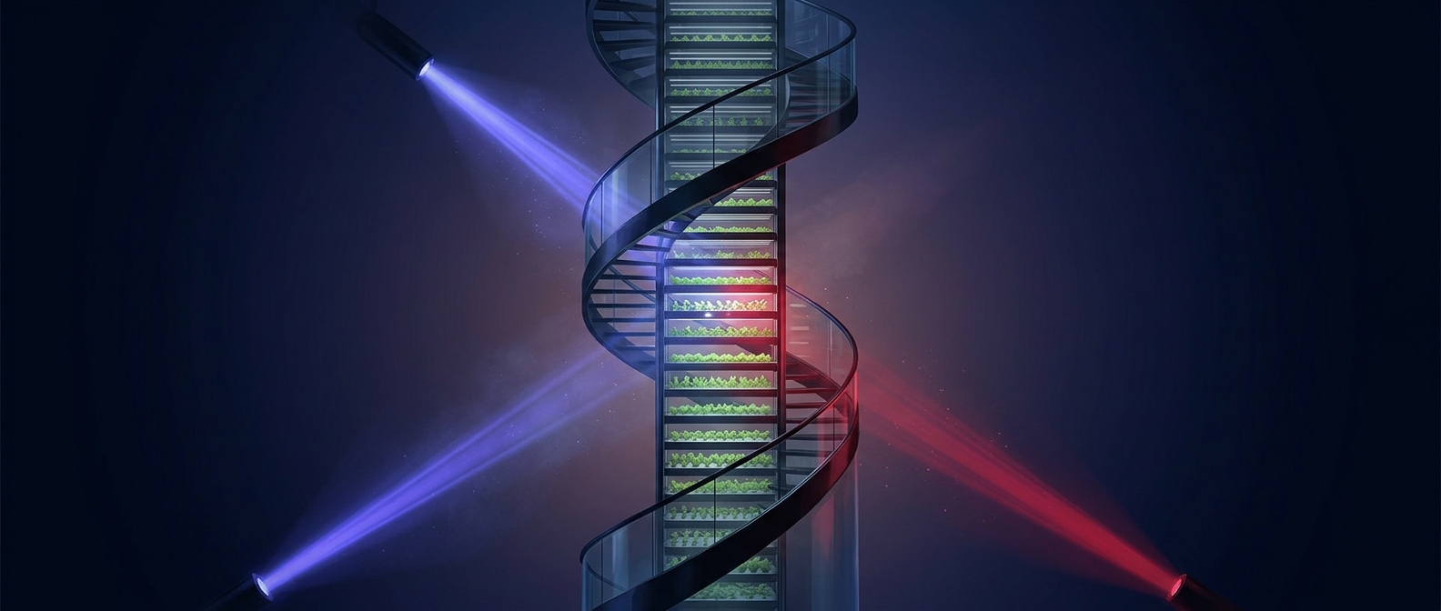 Vertical farming exploits specific red and blue wavelengths