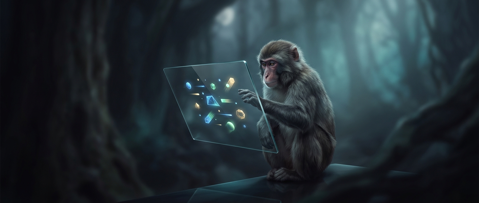 Macaques understand objects moving across a screen