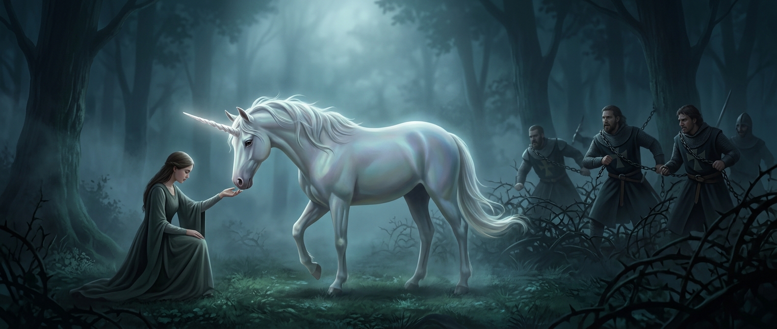 Unicorns refuse to be tamed by anyone but maidens