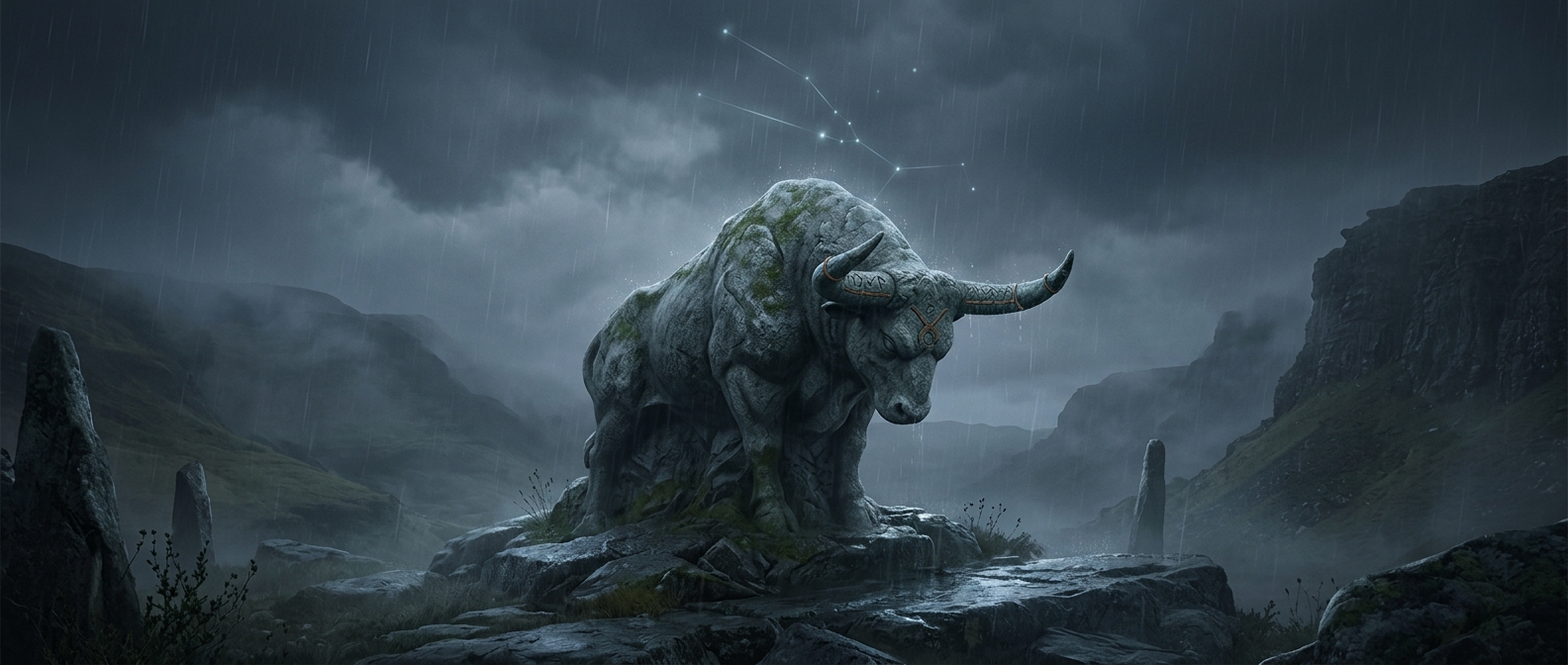 Steady miserable drizzle matches Taurus stubbornness