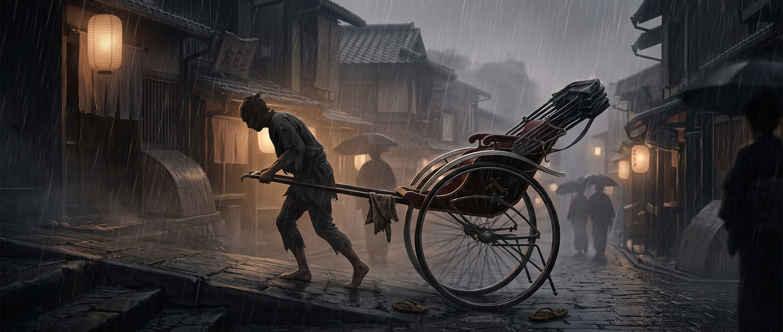 Japanese rickshaws employed anyone with desperation