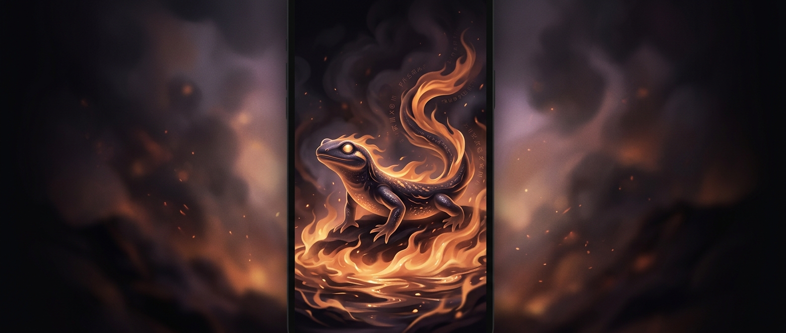Salamander amphibians thriving inside infernos
