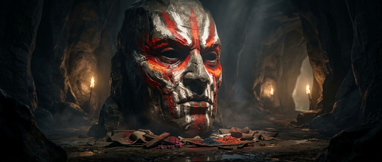 Intimidating warrior face paint