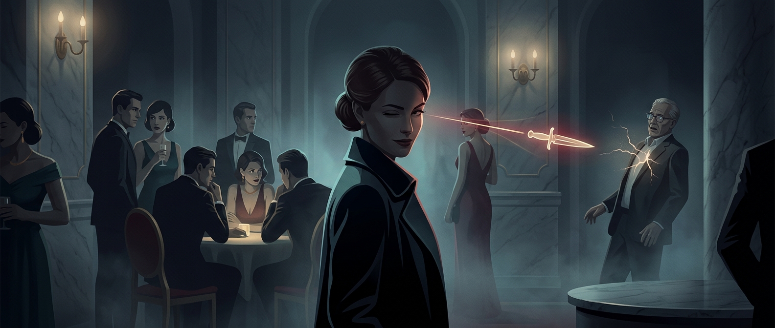 A party game where a wink means murder
