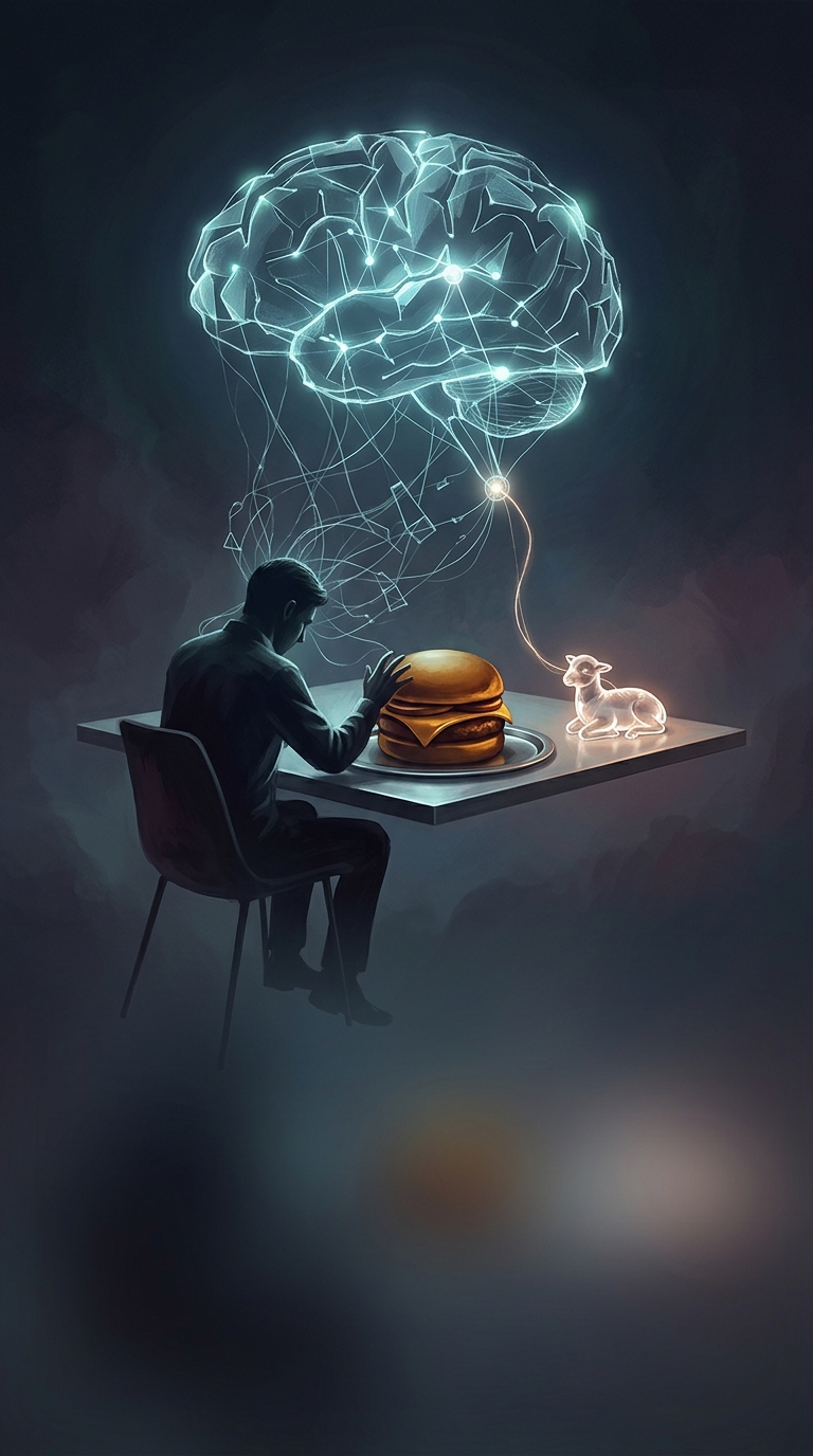 What mental gymnastics allow people to claim they love animals while simultaneously devouring a massive cheeseburger?