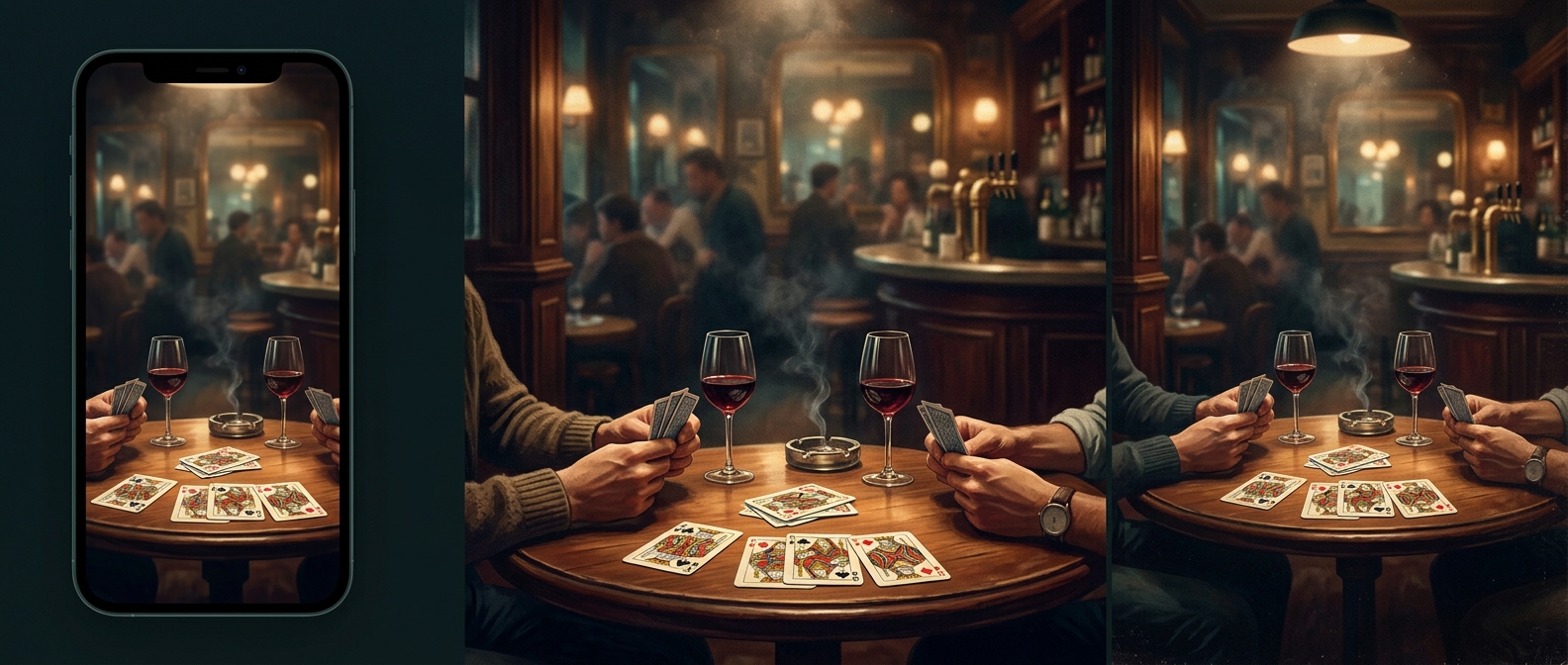Belote is deeply embedded in French bar culture