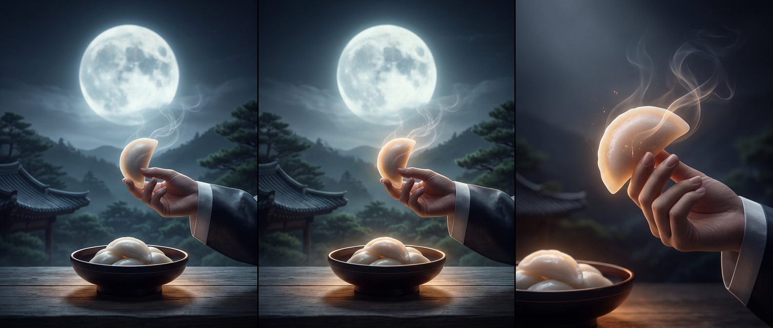 Korean festival Chuseok involves eating half moon rice cakes