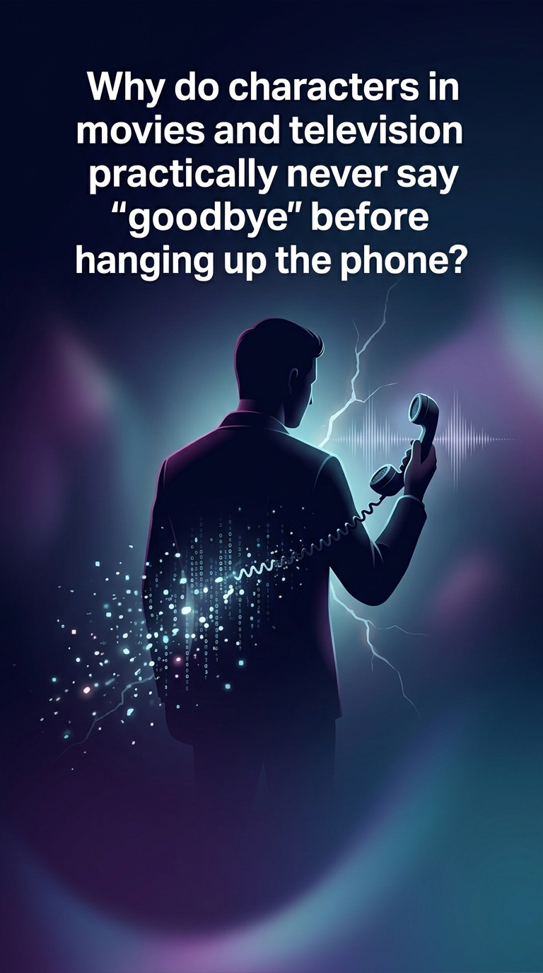 Why do characters in movies and television practically never say 'goodbye' before hanging up the phone?
