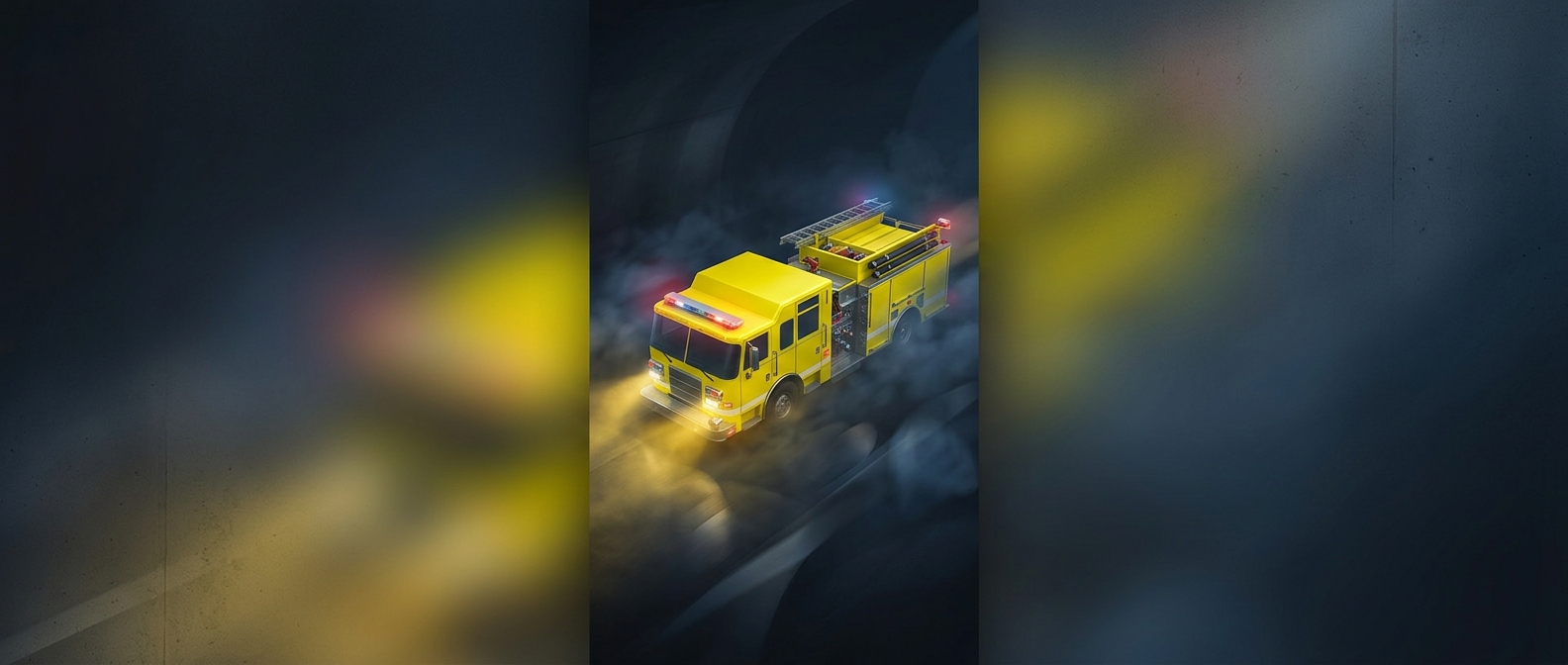 Fire engines are frequently painted brightly colored yellow