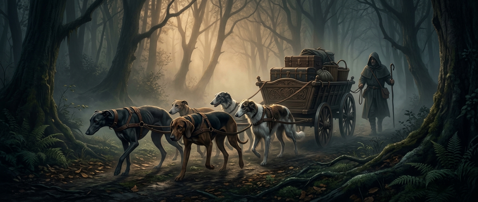 When hunting dogs pulled carts