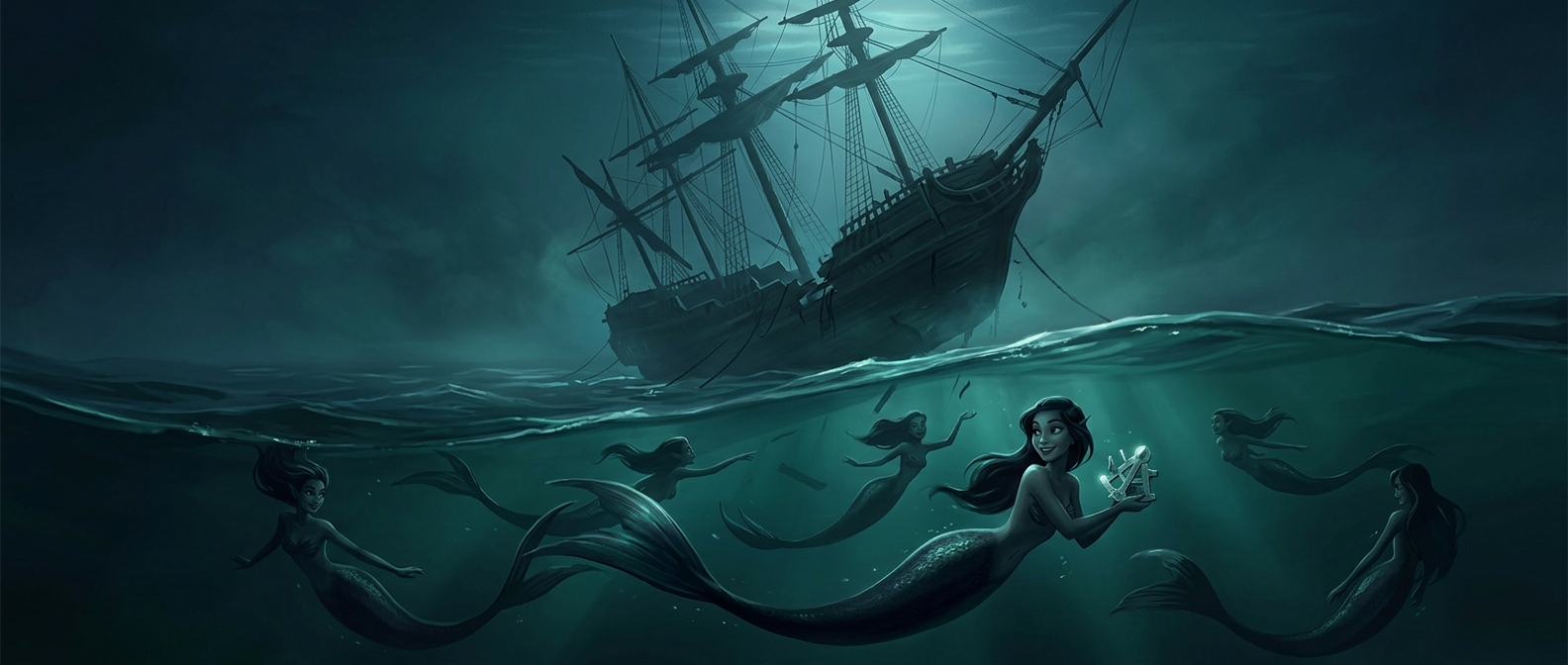 European folklore portrayed mermaids as creatures that lured sailors onto rocks