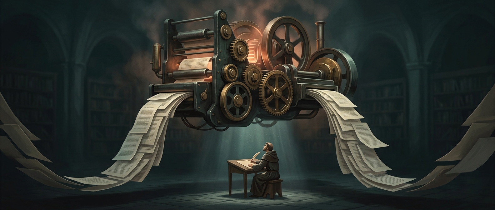 Mechanized printing destroyed the scribe industry