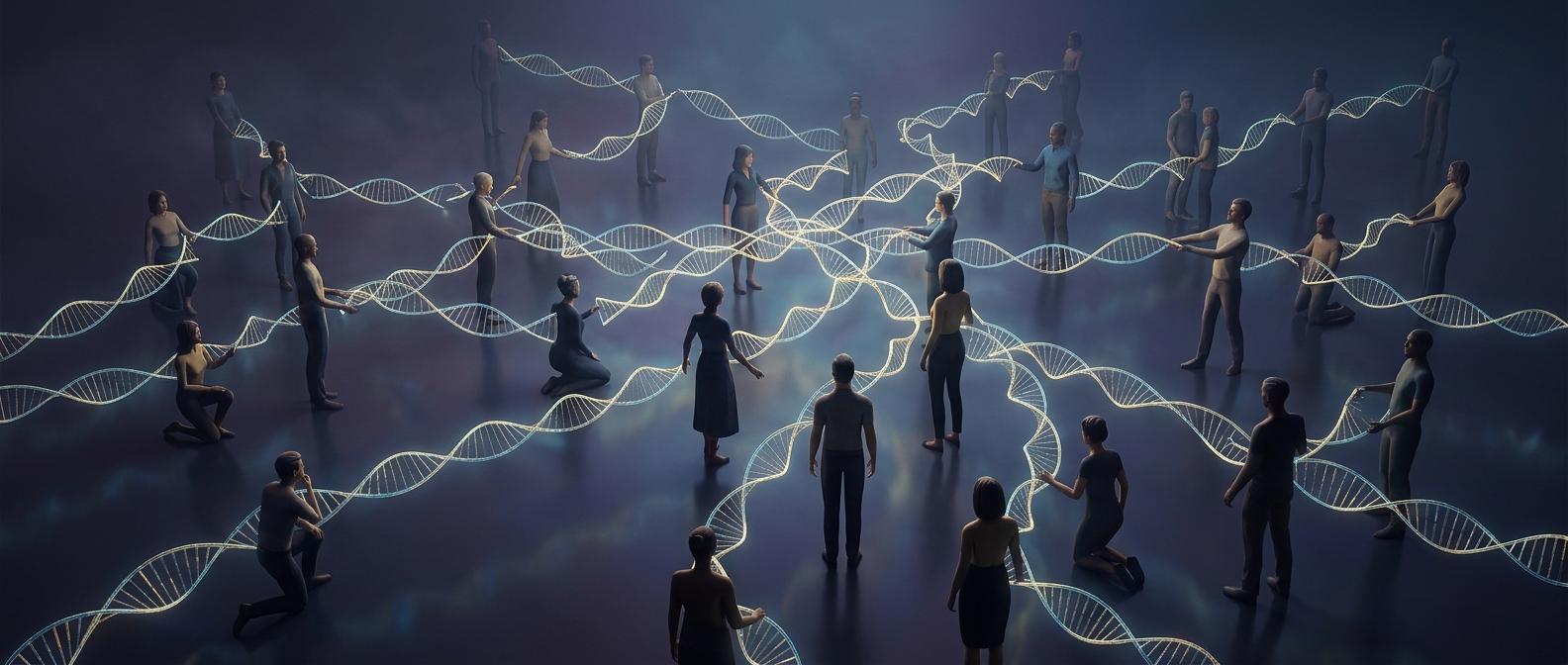 Humans share almost all genetic code with one another