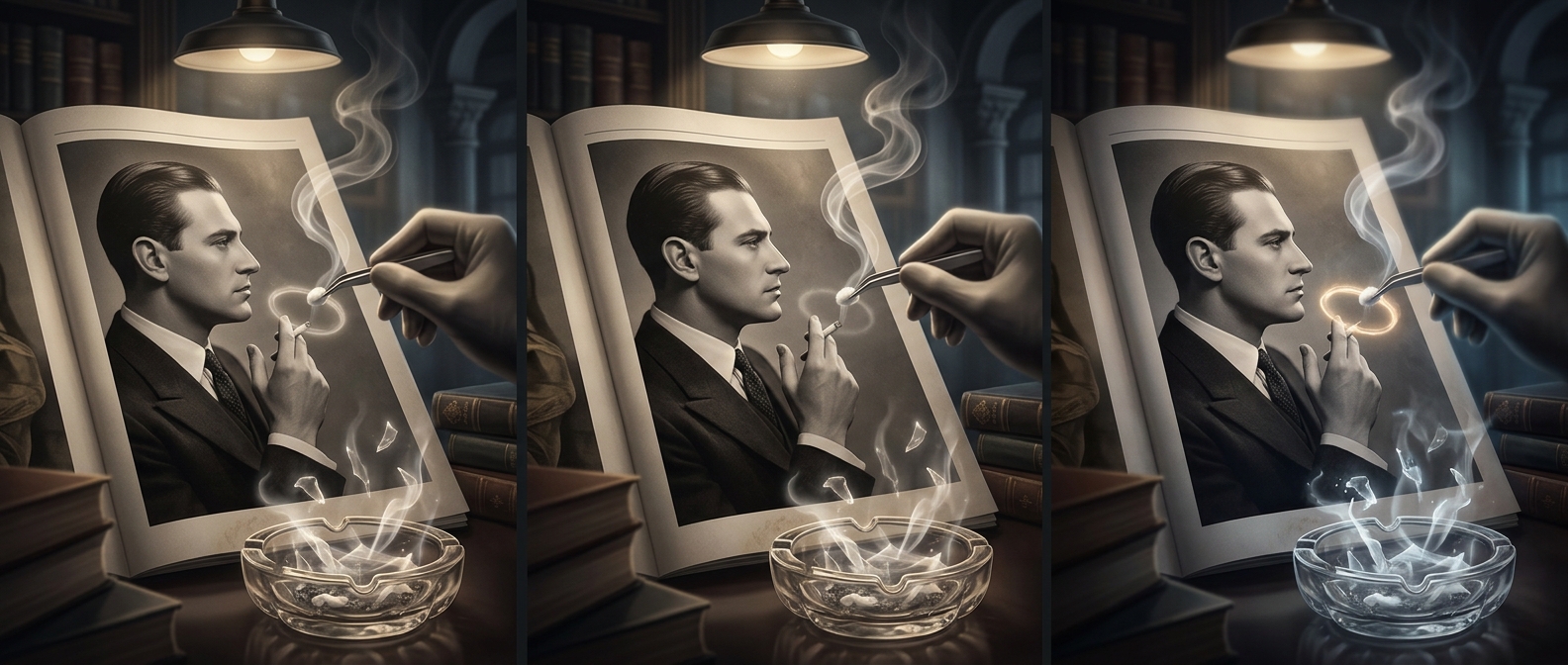 Удаление сигарет с исторических фотографий