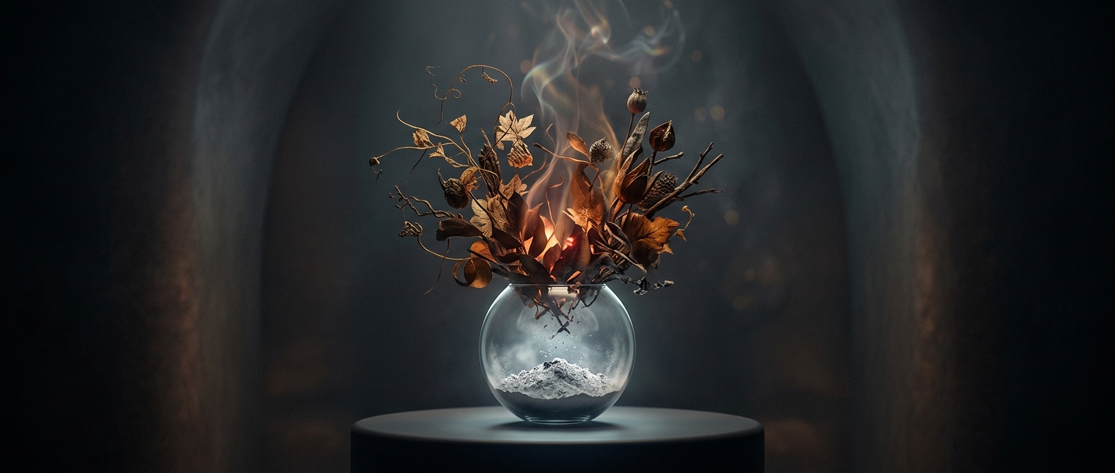 Burning organic matter to ash represents purity