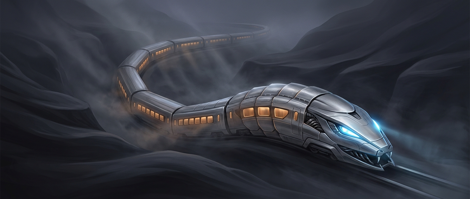 Modern trains are essentially giant metal snakes