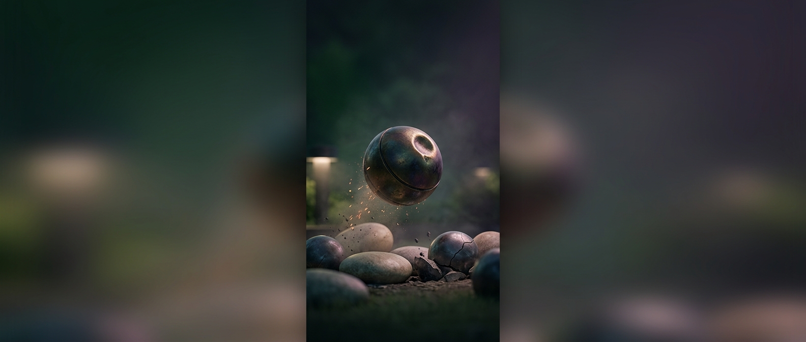 Traditional bocce balls function as heavy brass projectiles