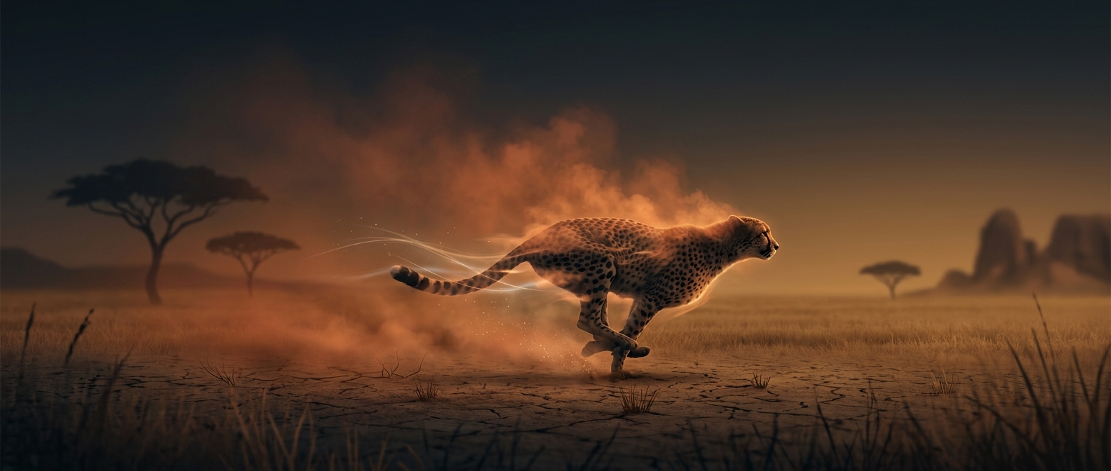 Cheetahs overheat quickly while sprinting