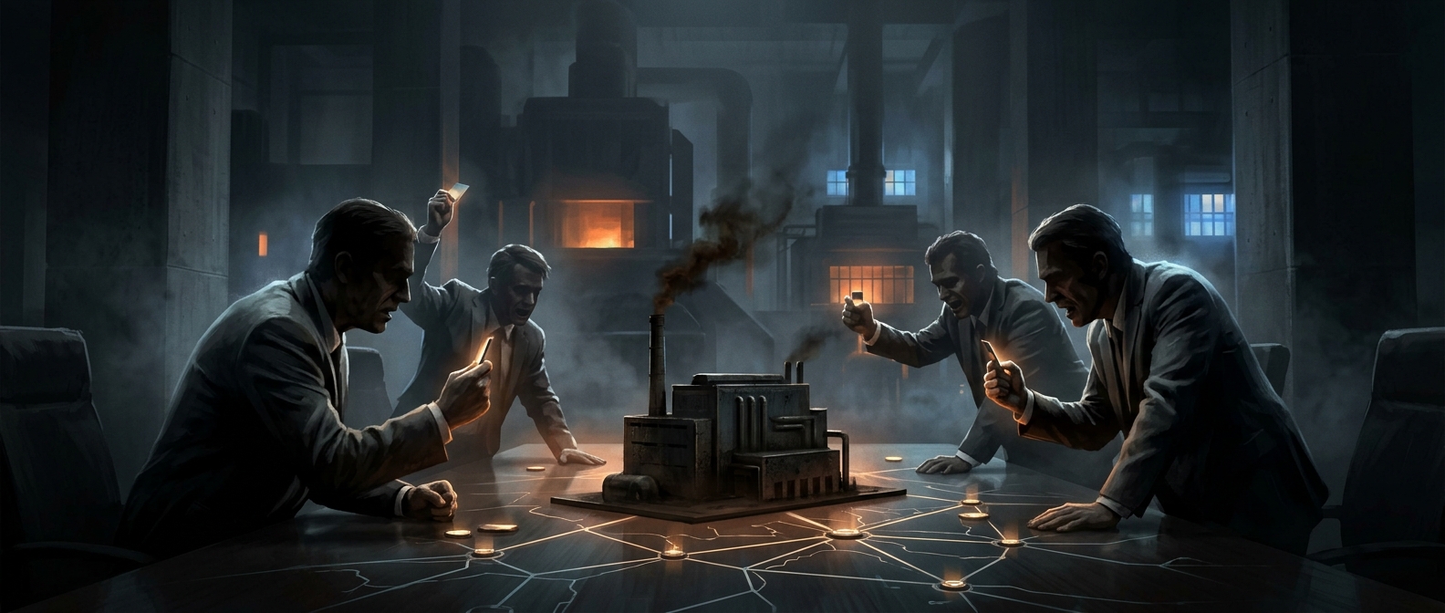 In Power Grid, players bid up terrible power plants
