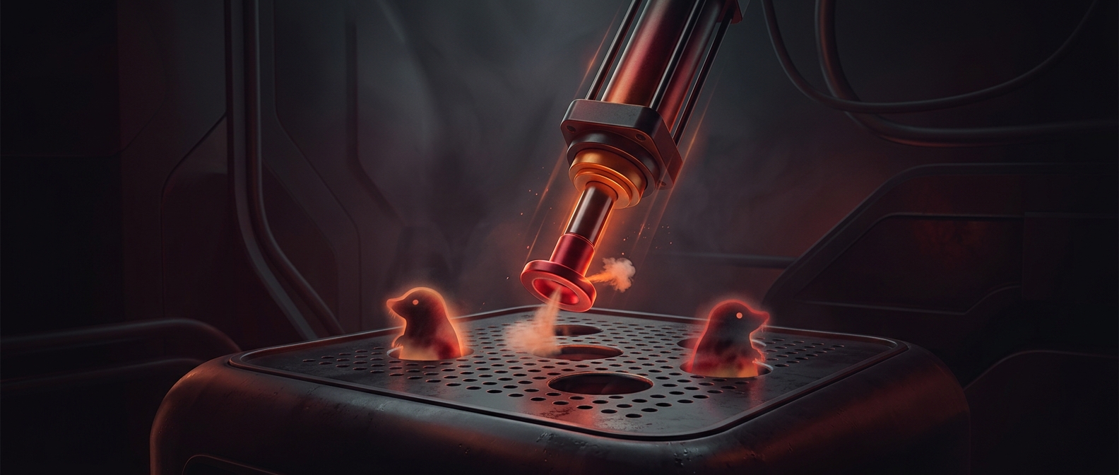 Whack-a-mole uses aggressive pneumatic cylinders