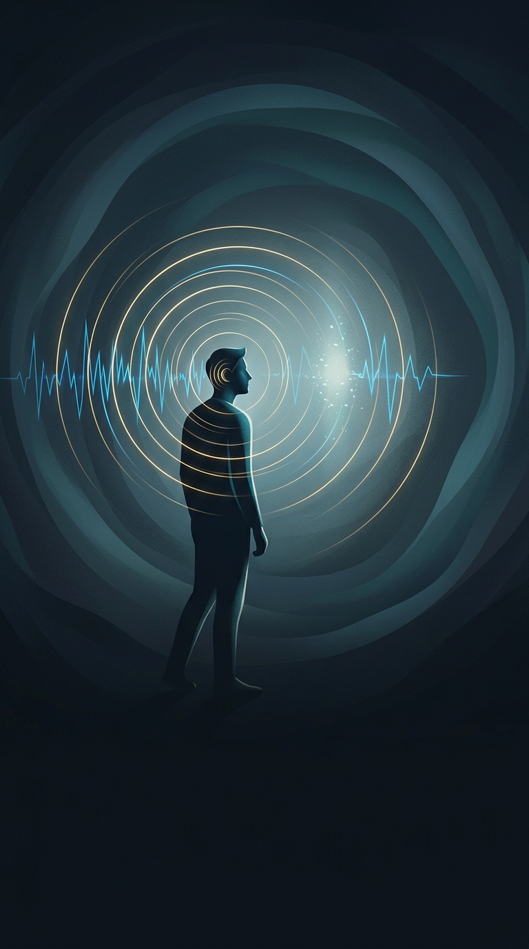 If you hear a high-pitched ringing in your ears in a quiet room, what common modern stress habit might be causing it?