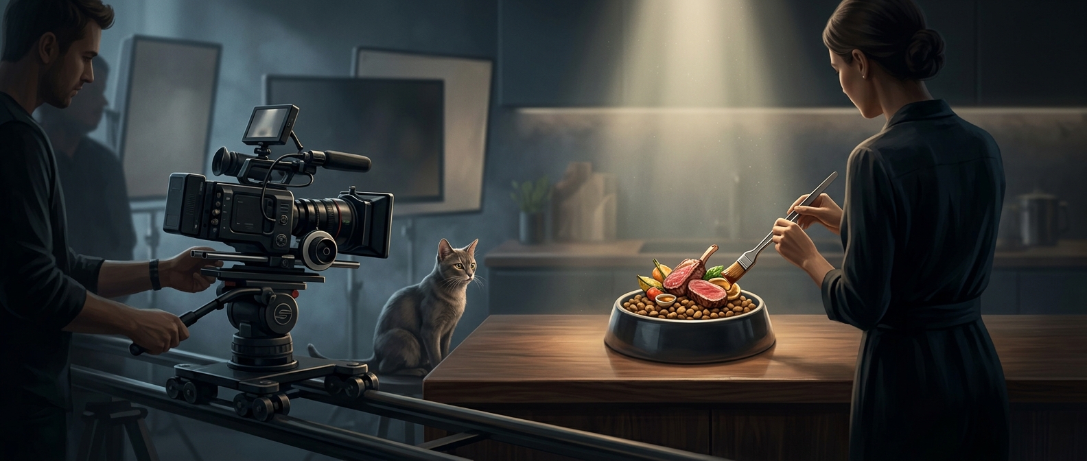 Pet food ads use real food to sell you kibble