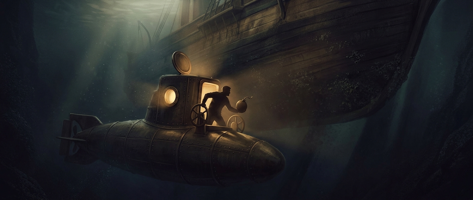The first combat submarine ran on a hand crank