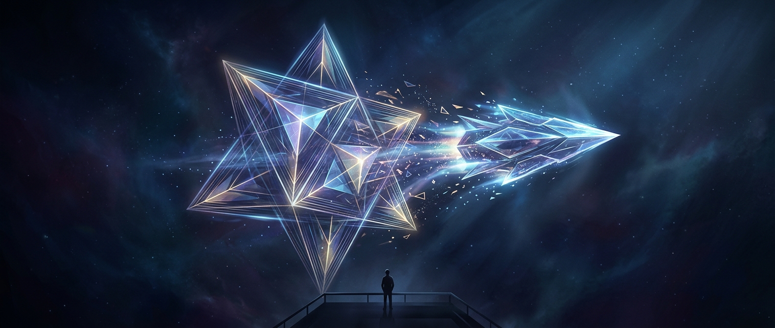 Visualizing a spinning star tetrahedron creates a spaceship
