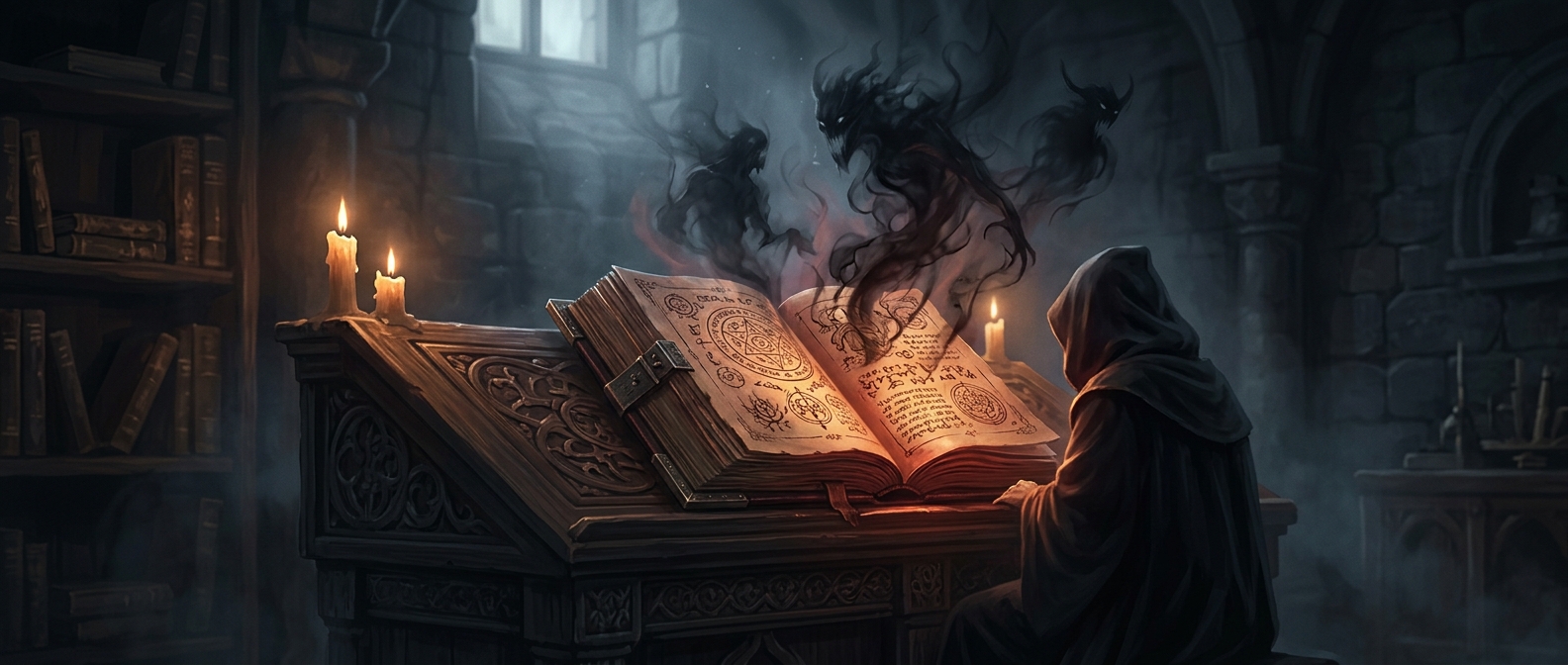 A famous grimoire details how to summon dark demons