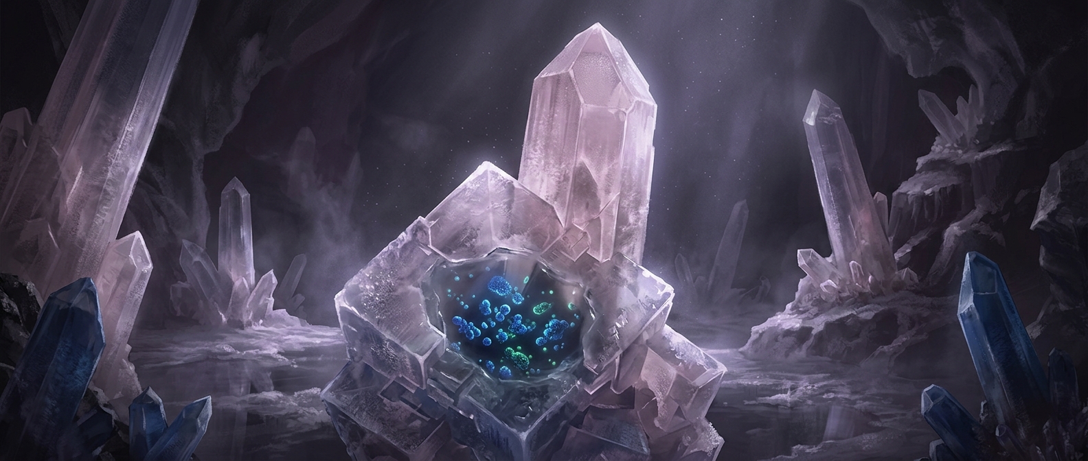 The salt crystals that preserve living microbes