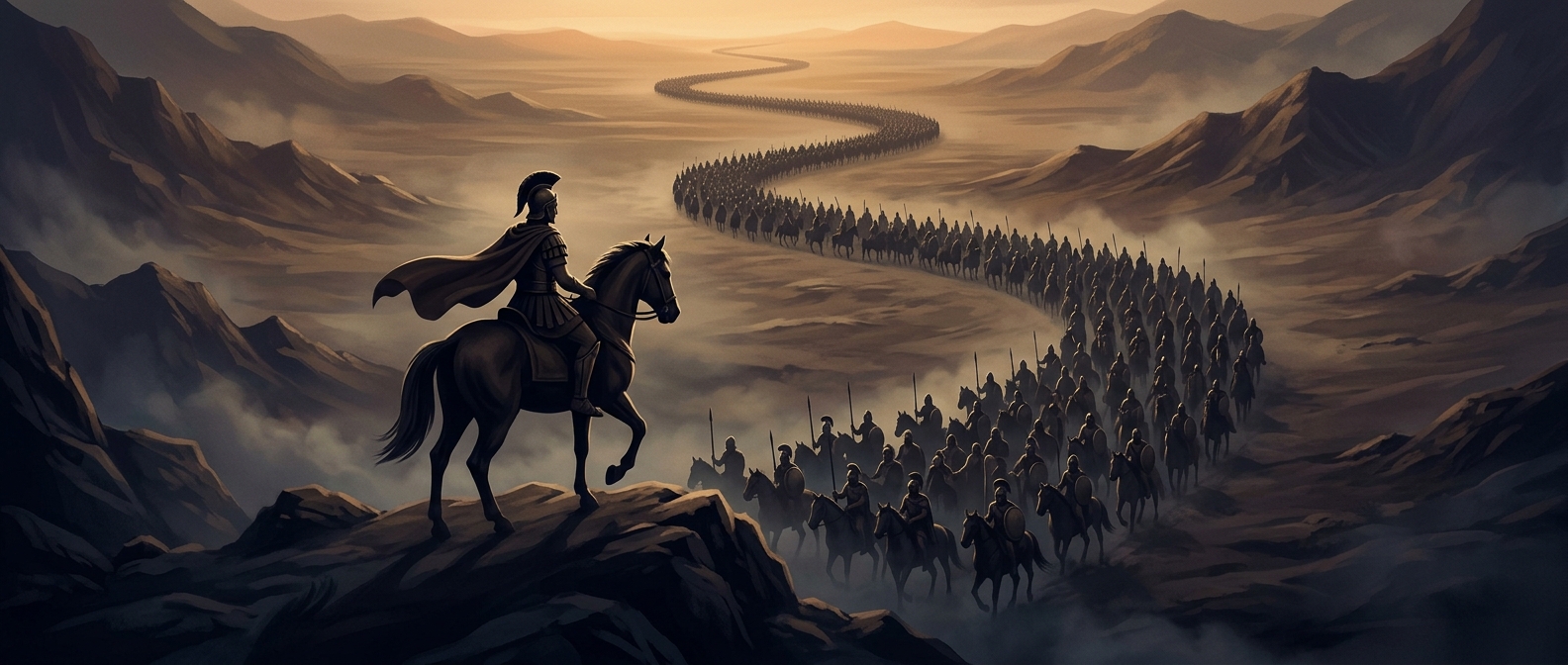 Alexander marched tens of thousands of soldiers thousands of miles across Asia