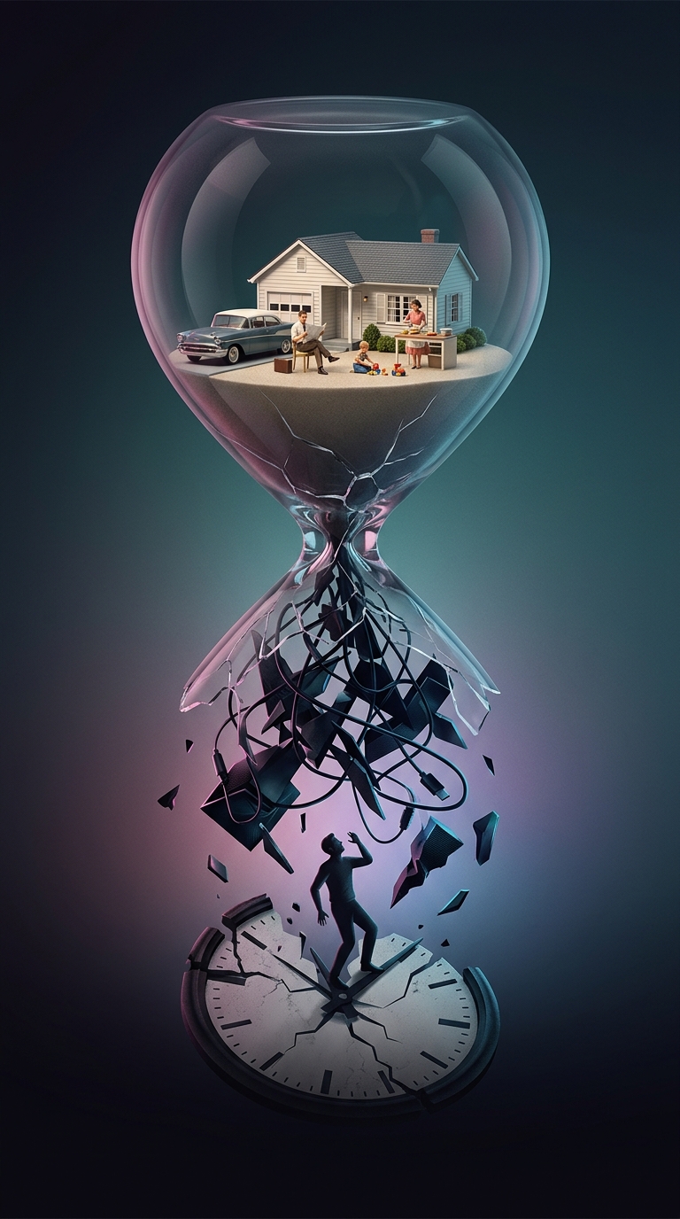 What forgotten assumption is the traditional 40-hour work week actually based on, making it feel impossible today?