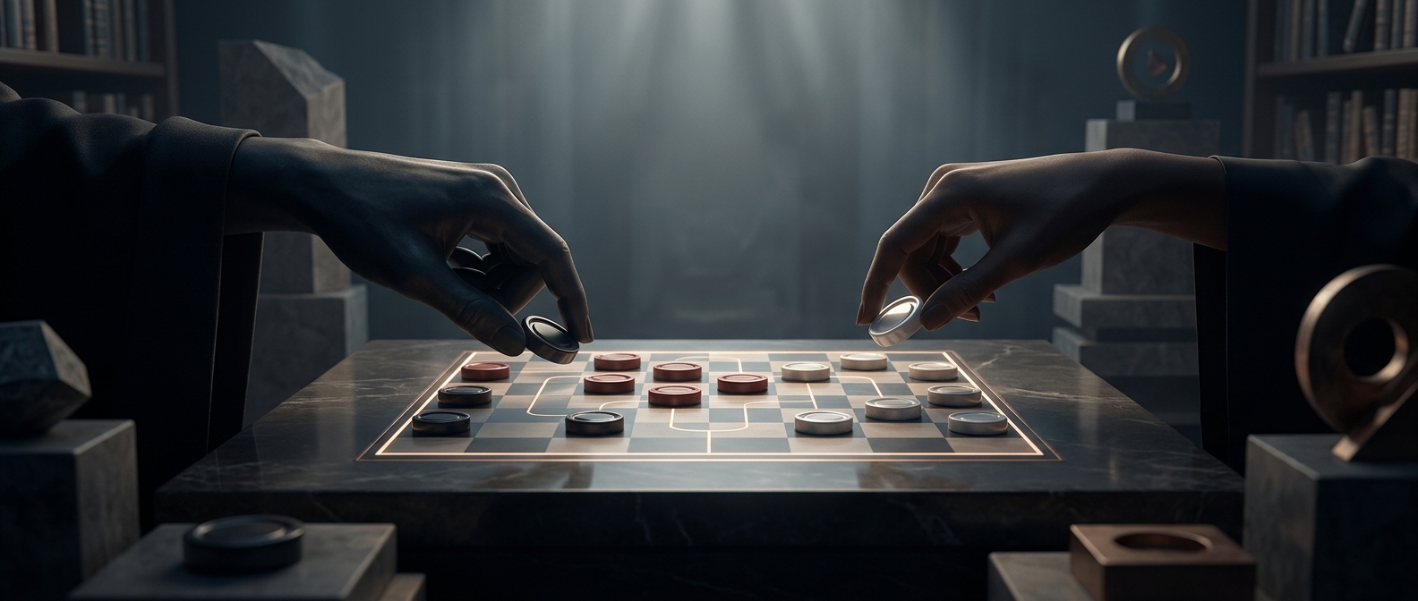 Why perfect checkers always ends in a draw